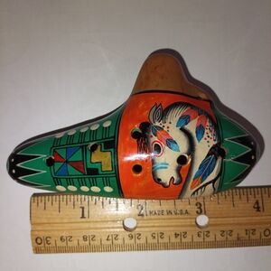 Colorful Ceramic Ocarina with Horse Design